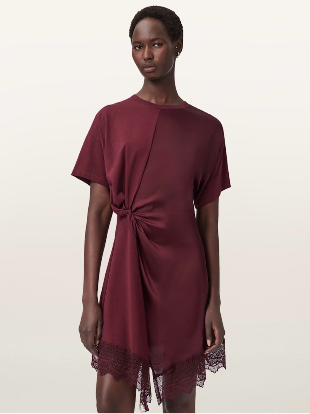 All Saints Lana Dress in Oxblood
